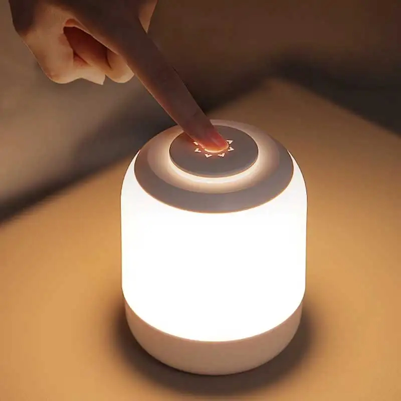 LED Camping Night Light, Bedside Lamps, Infinite Dimming Lantern, Touch Dimmable Lamp for Outdoor Decor
